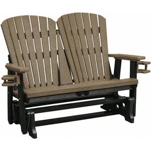 image:imageDutchCrafters Fan Back 4ft Glider  Amish Made HDPE Outdoor Glider Bench Patio Glider Weather Resistant Porch Glider with Fan Back Design Durable Poly Lumber Furniture Light Gray amp BlackWeatherwood  Black