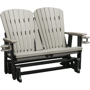 image:imageDutchCrafters Fan Back 4ft Glider  Amish Made HDPE Outdoor Glider Bench Patio Glider Weather Resistant Porch Glider with Fan Back Design Durable Poly Lumber Furniture Light Gray amp BlackLight Gray  Black