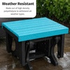 image:imageDutchCrafters Ottoman  Amish Made HDPE Outdoor Weather Resistant Patio Footrest Furniture for Porch Deck amp Backyard Relaxation Light Gray amp BlackAruba Blue  Black