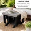 image:imageDutchCrafters Ottoman  Amish Made HDPE Outdoor Weather Resistant Patio Footrest Furniture for Porch Deck amp Backyard Relaxation Light Gray amp BlackCedar  Black