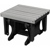 image:imageDutchCrafters Ottoman  Amish Made HDPE Outdoor Weather Resistant Patio Footrest Furniture for Porch Deck amp Backyard Relaxation Light Gray amp BlackLight Gray  Black