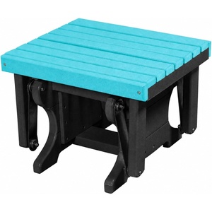 image:imageDutchCrafters Ottoman  Amish Made HDPE Outdoor Weather Resistant Patio Footrest Furniture for Porch Deck amp Backyard Relaxation Light Gray amp BlackAruba Blue  Black