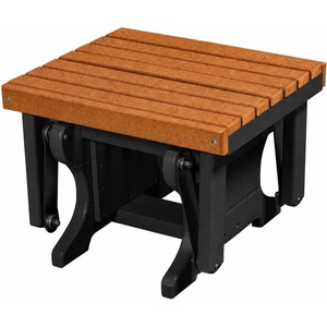 image:imageDutchCrafters Ottoman  Amish Made HDPE Outdoor Weather Resistant Patio Footrest Furniture for Porch Deck amp Backyard Relaxation Light Gray amp BlackCedar  Black