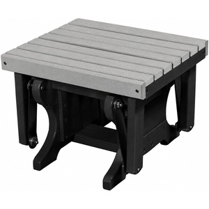 image:imageDutchCrafters Ottoman  Amish Made HDPE Outdoor Weather Resistant Patio Footrest Furniture for Porch Deck amp Backyard Relaxation Light Gray amp BlackLight Gray  Black