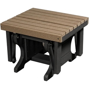 image:imageDutchCrafters Ottoman  Amish Made HDPE Outdoor Weather Resistant Patio Footrest Furniture for Porch Deck amp Backyard Relaxation Light Gray amp BlackWeatherwood  Black